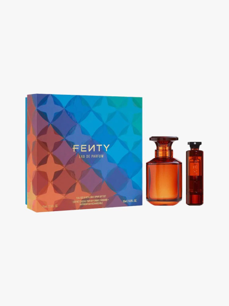 Fenty Eau de Parfum Perfume Set in branded components on a light gray background
