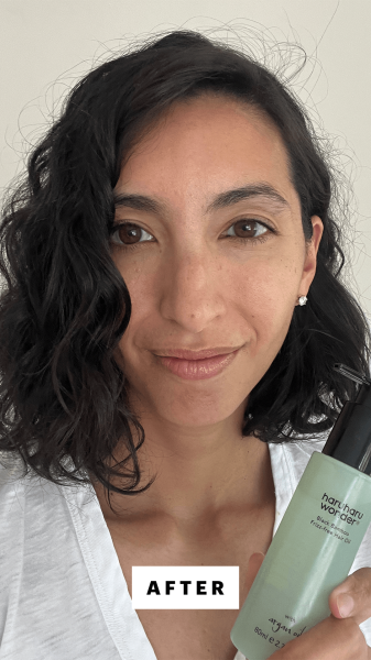 Pai after applying the HaruHaru Black Bamboo FrizzFree Hair Oil